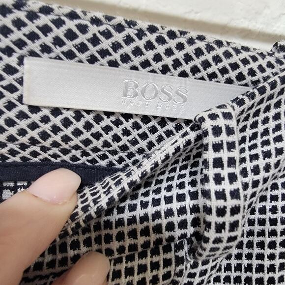 Hugo Boss Acrila Pants 6 White Black Check Slacks Texture Business Corpcore - Picture 2 of 13
